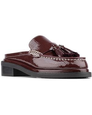 Donald J Pliner Bambie Patent Leather Loafer Mules - Brown