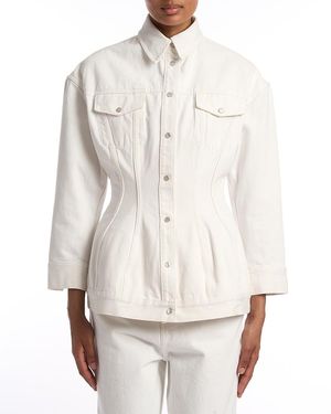Wardrobe NYC Closet. Nyc Denim Contour Jacket - White