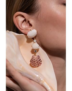 Jennifer Behr Derya Shell Statement Earrings - Brown