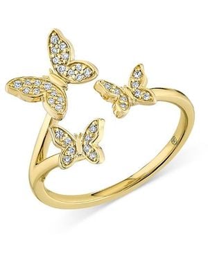 Sydney Evan 14K Diamond Butterfly Cuff Ring - Metallic