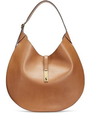 Polo Ralph Lauren Polo Id Large Hobo Shoulder Bag - Brown