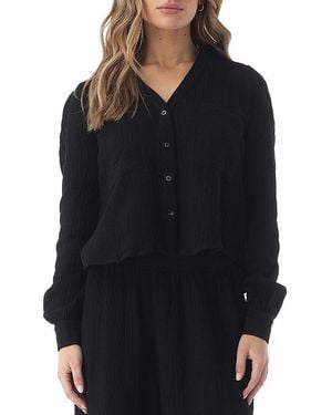 Heven Kotys Textured Button Up Shirt - Black