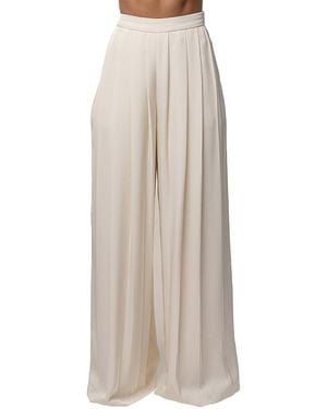 JLUXLABEL Clara Wide Leg Pleated Pants - Natural