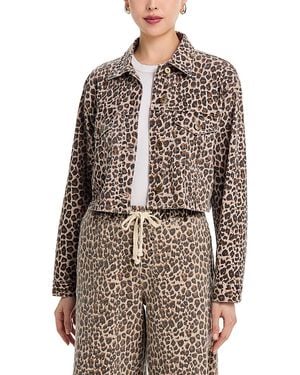 Vintage Havana Stretch Denim Crop Jacket - Brown