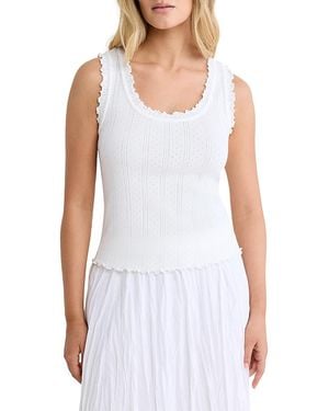 NIC+ZOE Pointelle Rib Ella Tank Top - White