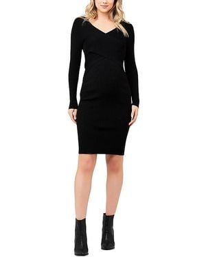 Ripe Maternity Sadie Rib Knit Nursing Dress - Black