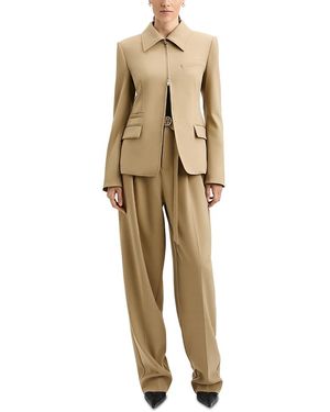 Derek Lam Vivian Stretch Zip Front Blazer - Natural