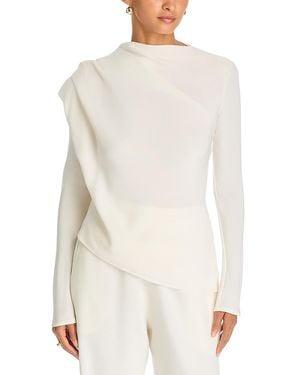 TOVE Maevi Silk Asymmetrical Draped Top - White