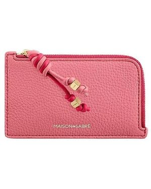Maison De Sabre Leather Zip Card Holder - Pink