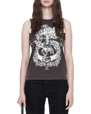 AllSaints Jenny Cotton Graphic Tank Top - Black