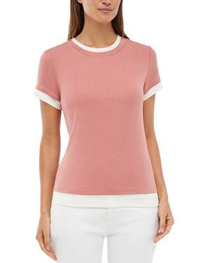 Three Dots Veronica Layered Short Sleeve Tee