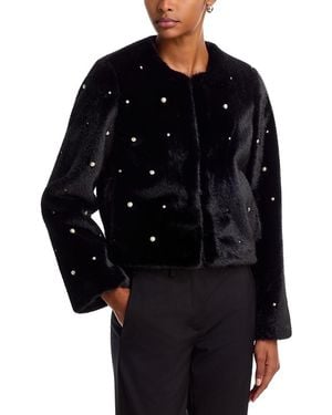 Generation Love Jailyn Embellished Faux Fur Jacket - Black