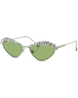 Swarovski Oval Sunglasses, 55Mm - Green
