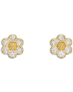 Temple St. Clair 18K Fj Diamond Fiori Flower Stud Earrings - Metallic