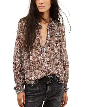 Ba&sh Denna Printed Relaxed Fit Blouse - Brown