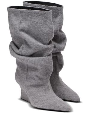 Balmain Wedge Ankle Boots - Gray