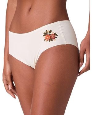 Uwila Warrior Soft Seamless Briefs With Embroidery - Brown