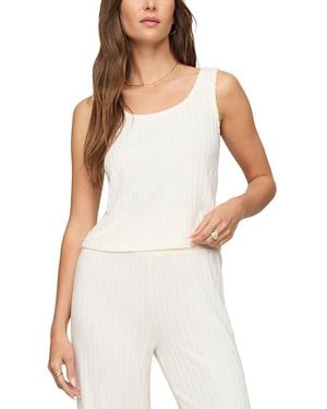 Z Supply Double Scoop Rib Knit Sleeveless Top - White