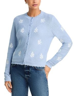 Aqua Embroidered Cardigan - Blue
