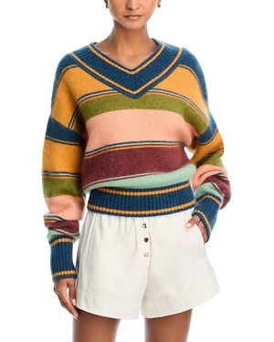 ALÉMAIS Dusk V Neck Sweater - Blue