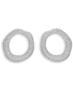 Ettika Pave Open Circle Drop Earrings - White