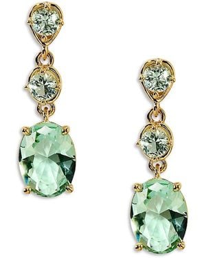 Nadri Maiden Oval Linear Earrings - Green