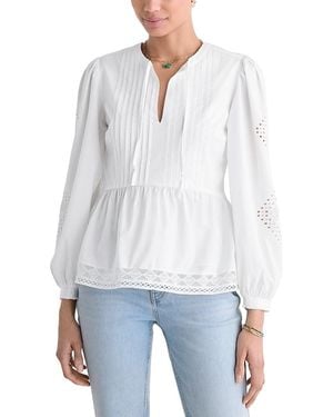 Vineyard Vines Nora Pintuck Eyelet Top - White
