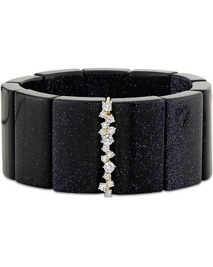 Sydney Evan 14K Cocktail Diamond & Goldstone Bracelet - Black