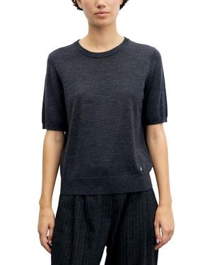 Gerard Darel Becky Elbow Sleeve Top - Black
