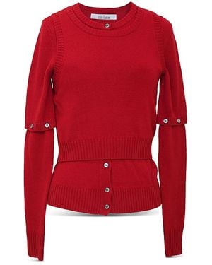 ROKH Detachable Sleeve Cardigan Set - Red
