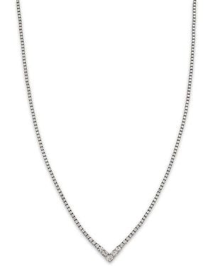 Bloomingdale's Fine Collection Diamond Chevron Tennis Necklace - Metallic