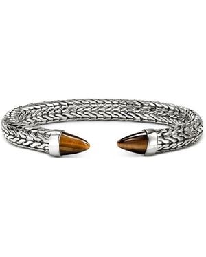 John Hardy Sterling Tiger Eye Spear 50 Flex Cuff - White