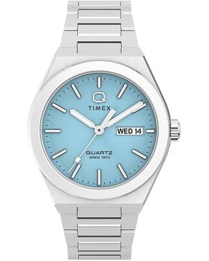 Timex Q Continental Day & Date Bracelet Watch, 39Mm - Blue