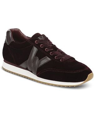 Veronica Beard Penrose Suede & Fabric Low Top Sneakers - Black