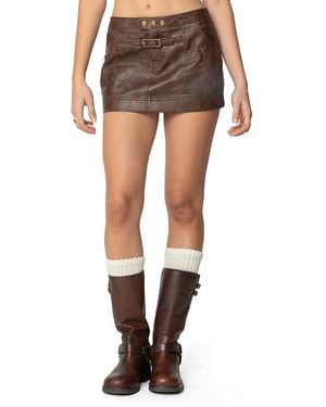 Edikted Pax Mini Skirt - Brown