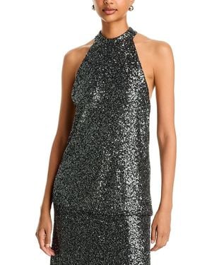 BOSS Enania Sequin Halter Top - Black