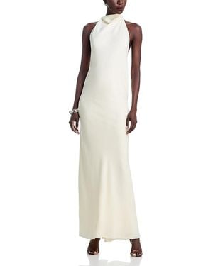 Brandon Maxwell The Ophelia Sleeveless High Neck Gown - White