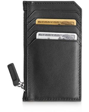 ROYCE New York Leather Zipper Credit Card Case - Black