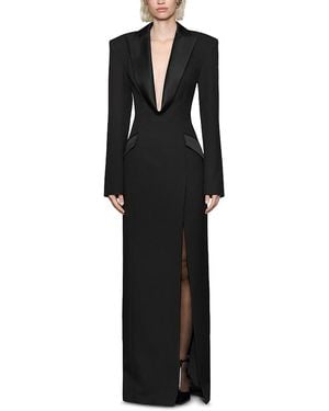 Et Ochs Sylvia Shawl Collar Suiting Gown - Black