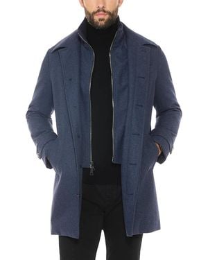 Norwegian Wool Down Filled Euro Coat - Blue
