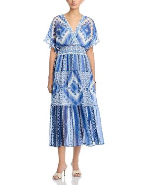 Koko + Mason Blouson Midi Dress - Blue