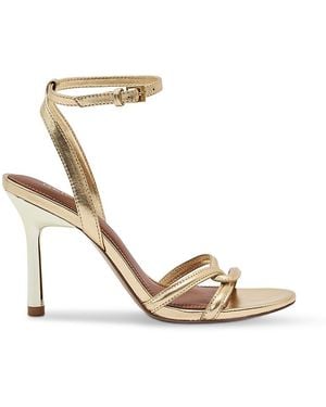 Reiss Metallic Leather Stiletto Sandals