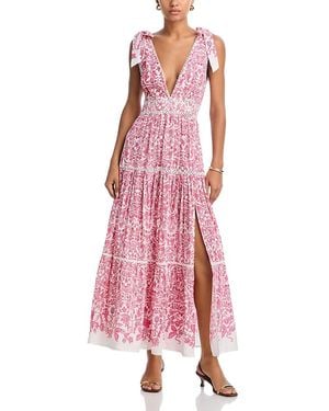 Poupette Perla Plunging Neck Dress - Pink