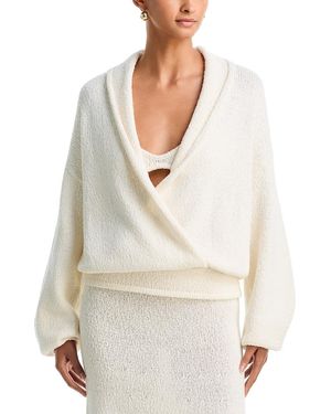 AYA MUSE Kena Cotton Knit Wrap Top - White