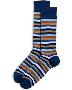 Marcoliani Stripe Crew Socks - Blue