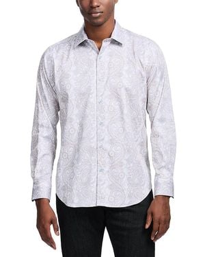 Robert Graham Auberry Printed Long Sleeve Button Front Shirt - White