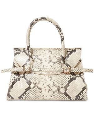 Jonathan Simkhai River Small Snake Embossed Leather Top Handle Bag - Natural