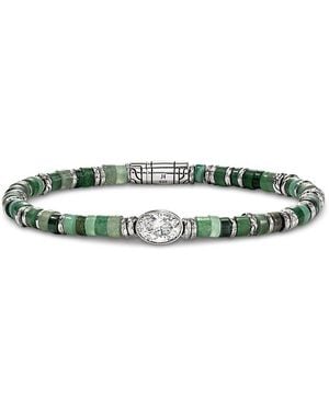 John Hardy Sterling Lab Grown Diamond & Gemstone Jh Lovestruck Heishi Bracelet - Green