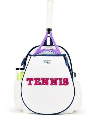 Ame & Lulu Tennis Varsity Patches Big Love Tennis Backpack - White