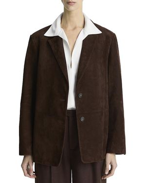 Vince Suede Two Button Blazer - Black